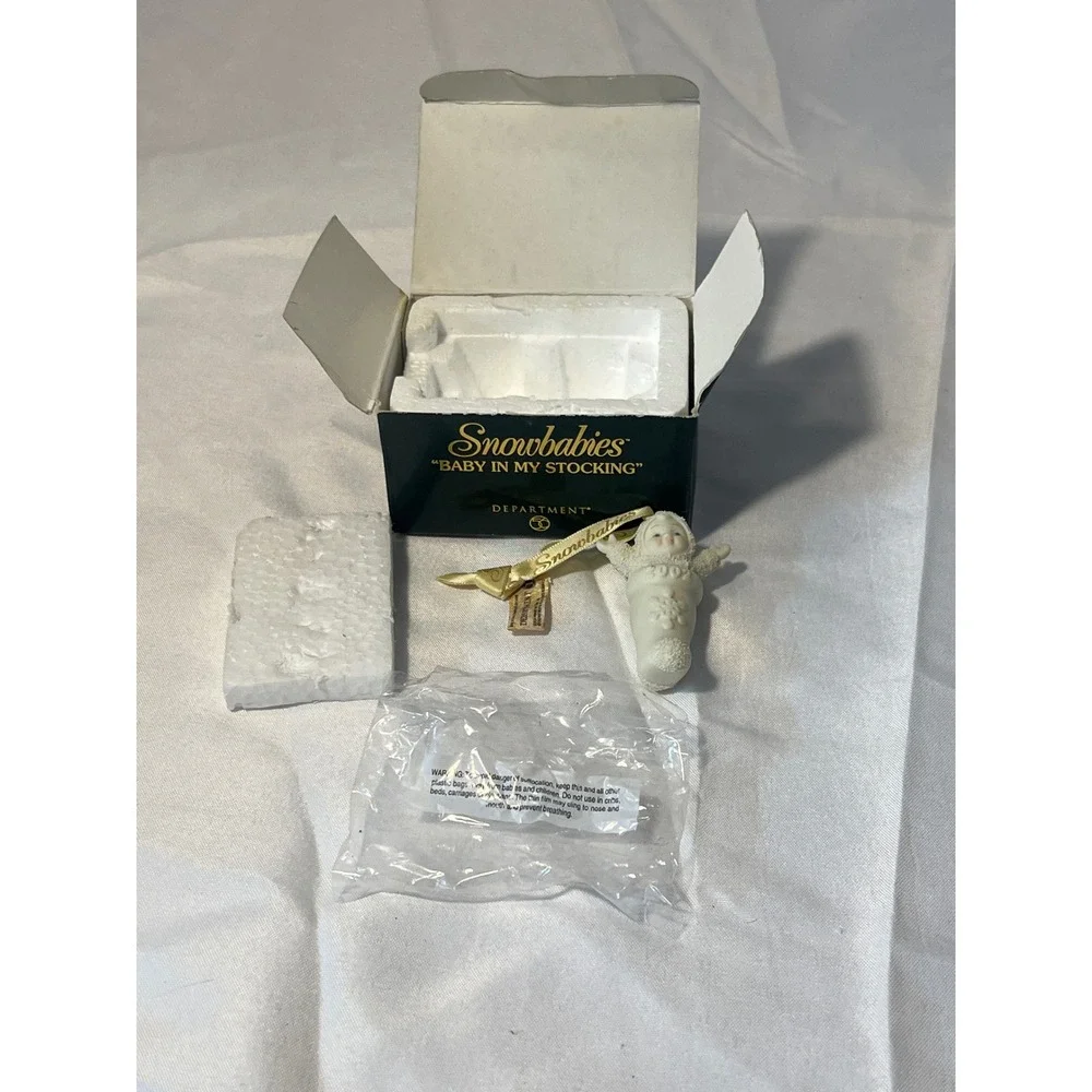 Department 56 Snowbabies Baby in My‎ Stocking 2002 Ornament Gift Boxed